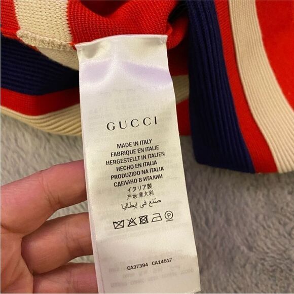 NWT Gucci Red and Blue Striped Cardigan oversized Sweater, XS - Picture 12 of 13